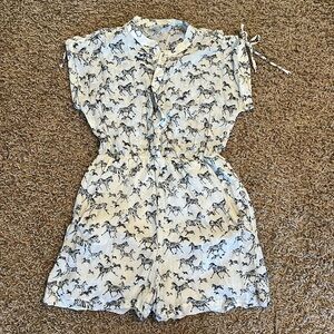 Anthro Corey Lynn Calter Zebra Romper
